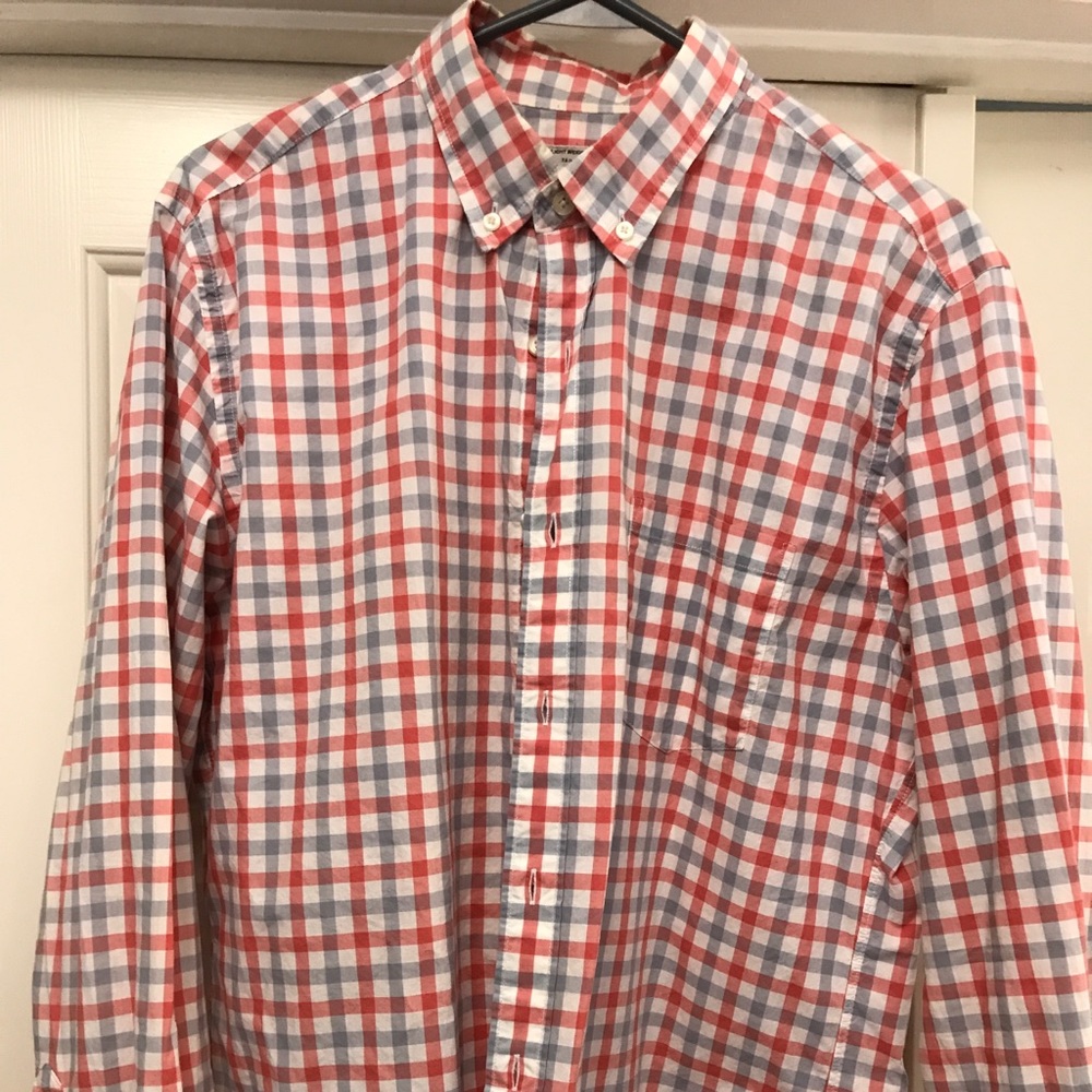 J. Crew 100%Cotton Red,White &Light Blue Checkered